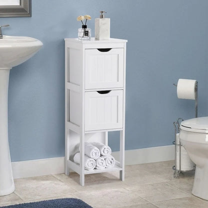 Mobiletto da bagno Yaheetech a 3 ripiani, 2 cassetti a scomparsa e 1 mensola