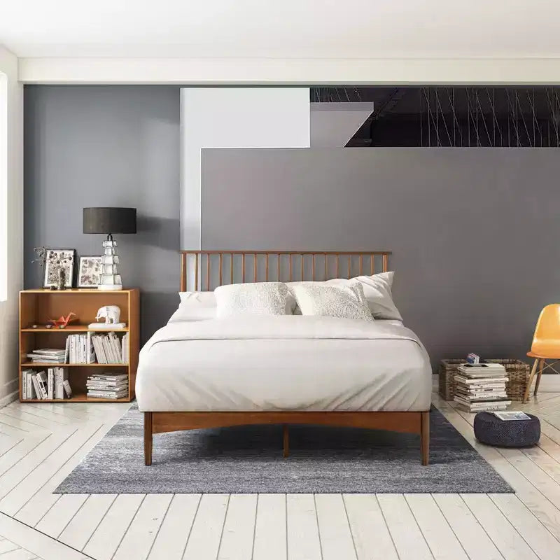 Zinus Linda Wood Platform Bed Frame Marrone