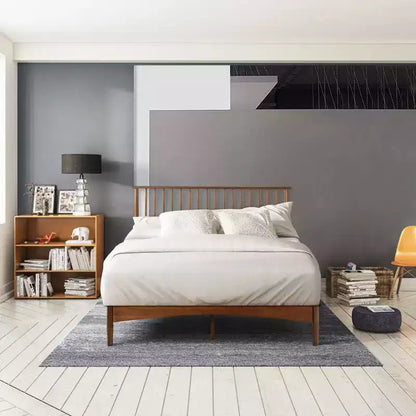 Zinus Linda Wood Platform Bed Frame Marrone