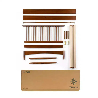Zinus Linda Wood Platform Bed Frame Marrone