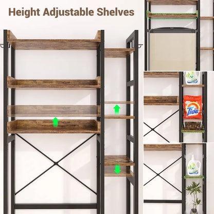 31  W Over the Toilet Storage Shelf with 2 Drawers and 4 Hooks for Restroom and Laundry
