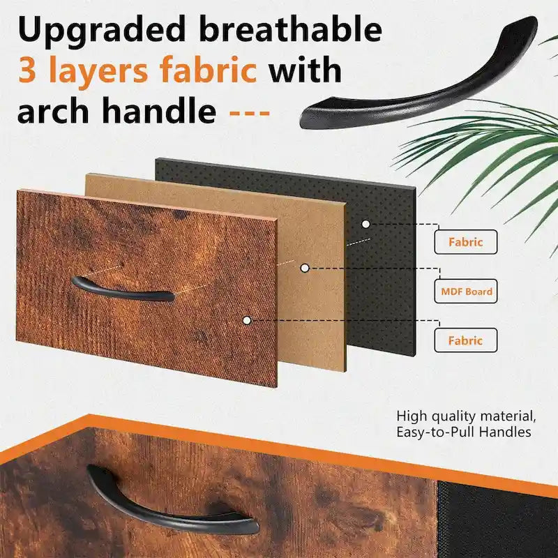 Nightstand, 2 Drawer Dresser Night Stand, End Table with Fabric Bins for Bedroom, Closet, Entryway, College Dorm