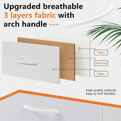 Nightstand, 2 Drawer Dresser Night Stand, End Table with Fabric Bins for Bedroom, Closet, Entryway, College Dorm