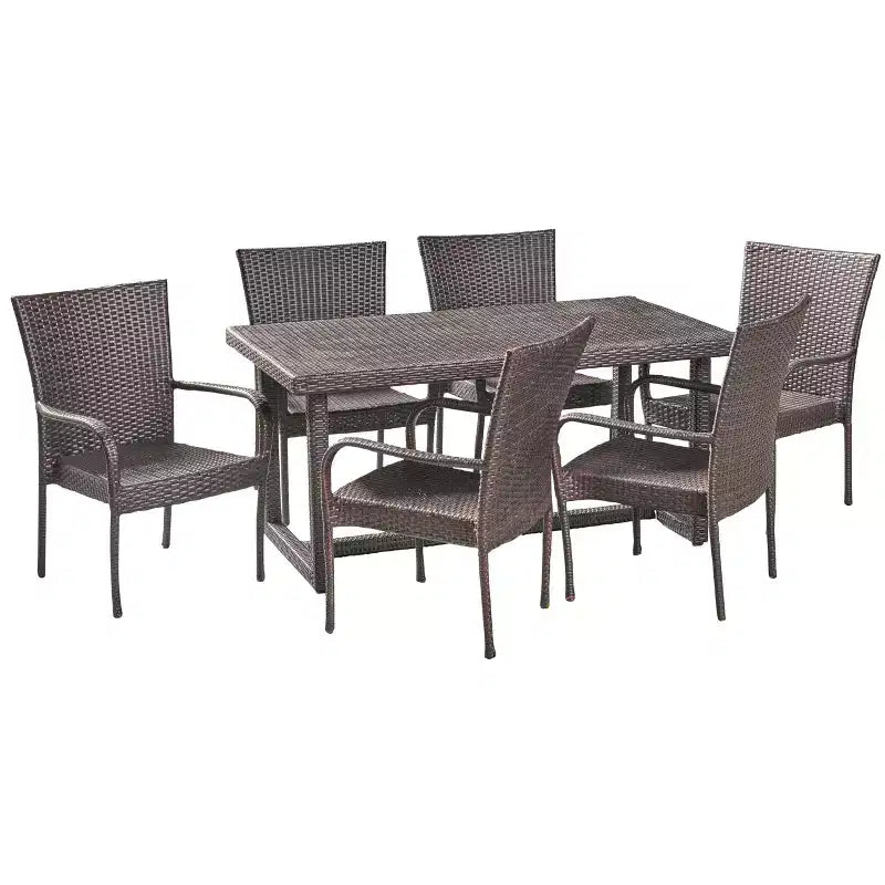 Melville 7pc Wicker Dining Set - Christopher Knight Home