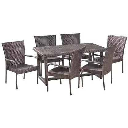 Melville 7pc Wicker Dining Set - Christopher Knight Home