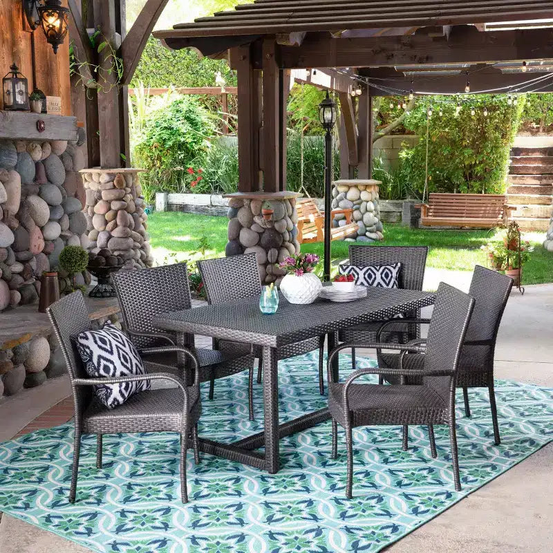 Melville 7pc Wicker Dining Set - Christopher Knight Home