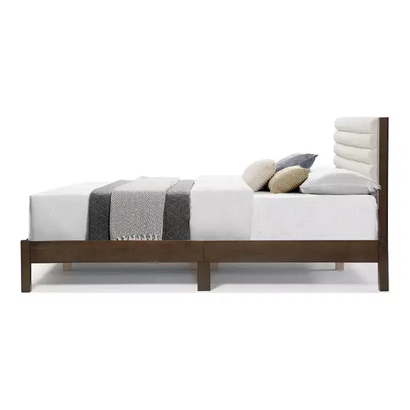 HOMES: Inside + Out Queen Belna Platform Bed with Boucle Upholstery