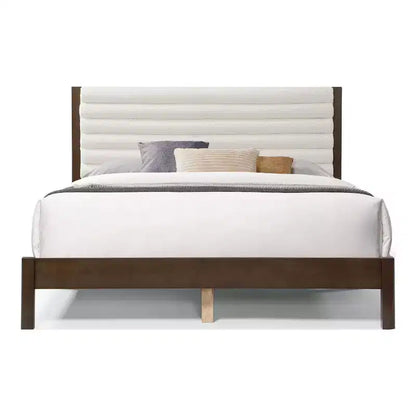 HOMES: Inside + Out Queen Belna Platform Bed with Boucle Upholstery