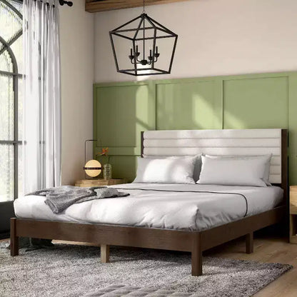 HOMES: Inside + Out Queen Belna Platform Bed with Boucle Upholstery