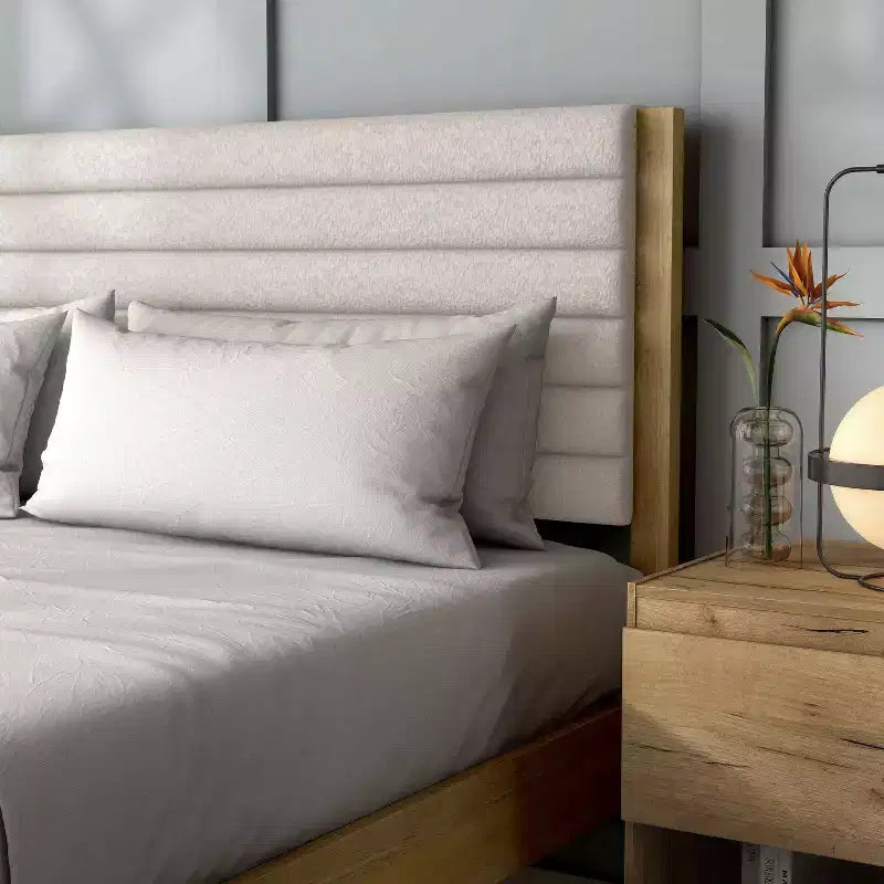 HOMES: Inside + Out Queen Belna Platform Bed with Boucle Upholstery