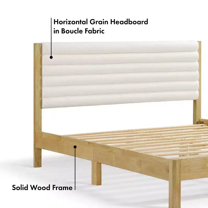 HOMES: Inside + Out Queen Belna Platform Bed with Boucle Upholstery