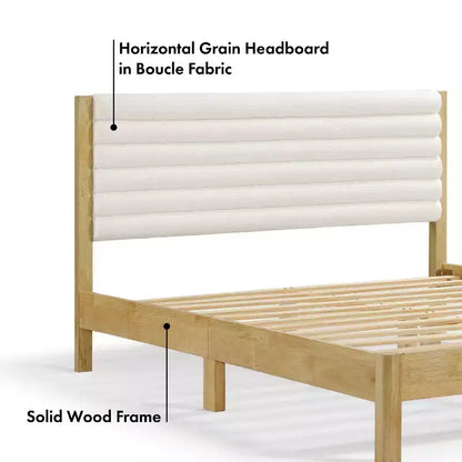 HOMES: Inside + Out Queen Belna Platform Bed with Boucle Upholstery
