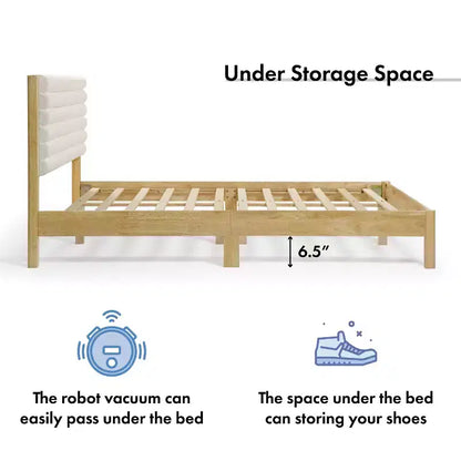 HOMES: Inside + Out Queen Belna Platform Bed with Boucle Upholstery