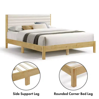 HOMES: Inside + Out Queen Belna Platform Bed with Boucle Upholstery