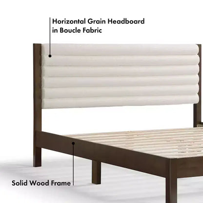HOMES: Inside + Out Queen Belna Platform Bed with Boucle Upholstery