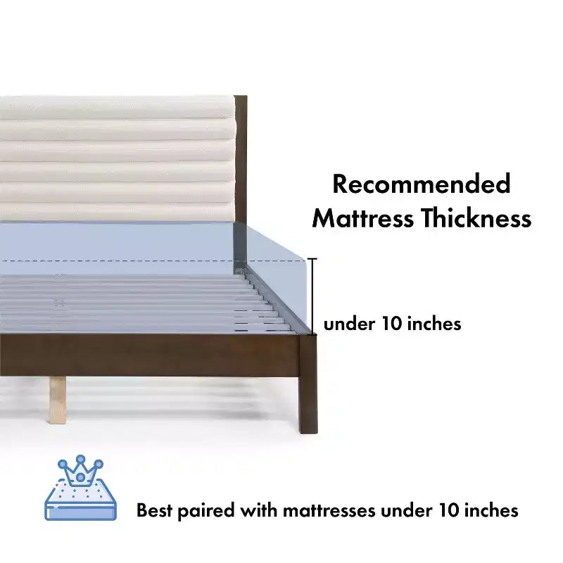 HOMES: Inside + Out Queen Belna Platform Bed with Boucle Upholstery