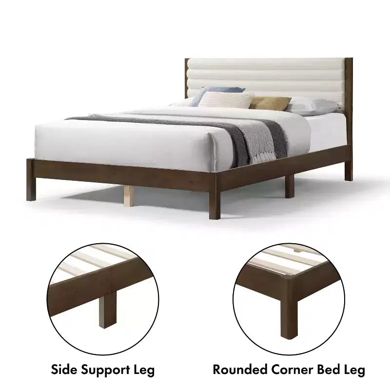 HOMES: Inside + Out Queen Belna Platform Bed with Boucle Upholstery