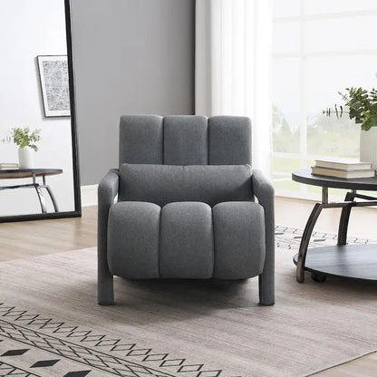 Modern Upholstered accent chair, Comfortable Linen Fabric with a pillow for Living room,bedroo,mLinen