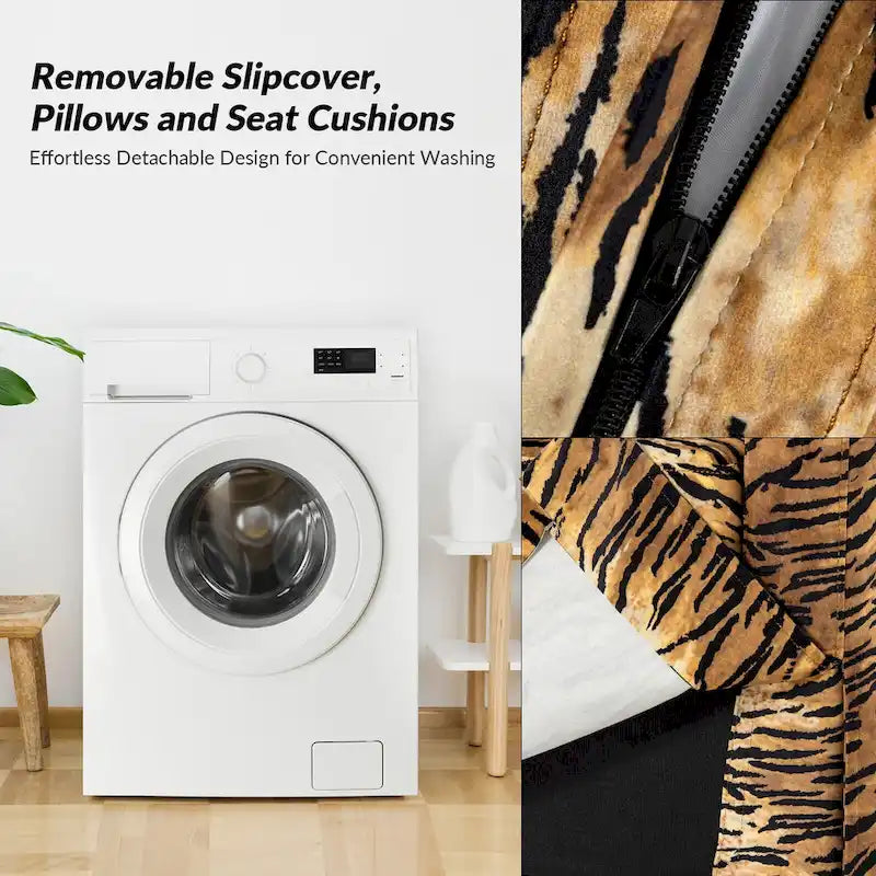 Stan Farmhouse Slipcover Rocking Swivel Chair by HULALA HOME