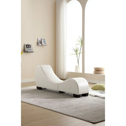 Factory Direct Yoga Chaise Lounge Collection for Stretching & Relaxation Modern Faux Leather Curved Sofa