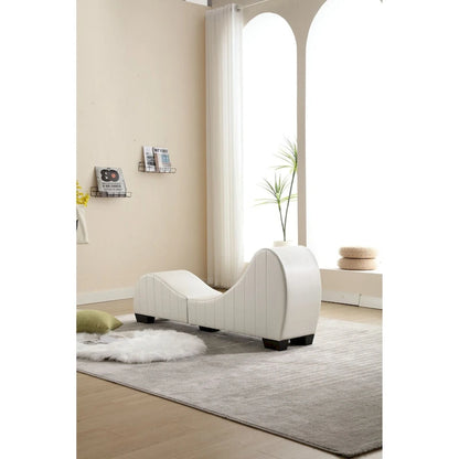 Factory Direct Yoga Chaise Lounge Collection for Stretching & Relaxation Modern Faux Leather Curved Sofa