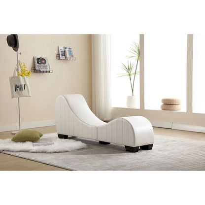 Factory Direct Yoga Chaise Lounge Collection for Stretching & Relaxation Modern Faux Leather Curved Sofa