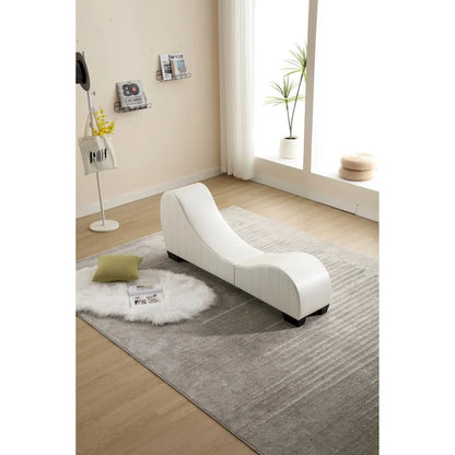 Factory Direct Yoga Chaise Lounge Collection for Stretching & Relaxation Modern Faux Leather Curved Sofa