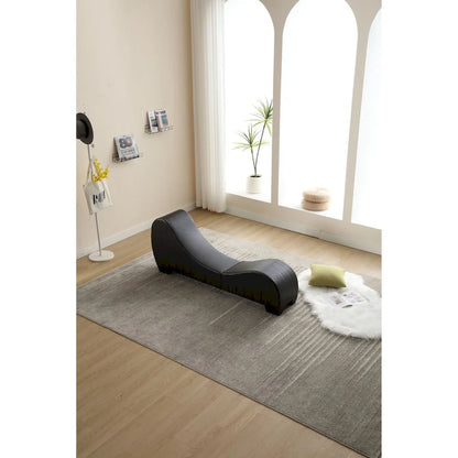 Factory Direct Yoga Chaise Lounge Collection for Stretching & Relaxation Modern Faux Leather Curved Sofa