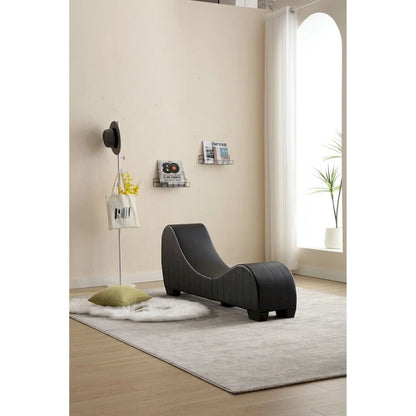 Factory Direct Yoga Chaise Lounge Collection for Stretching & Relaxation Modern Faux Leather Curved Sofa