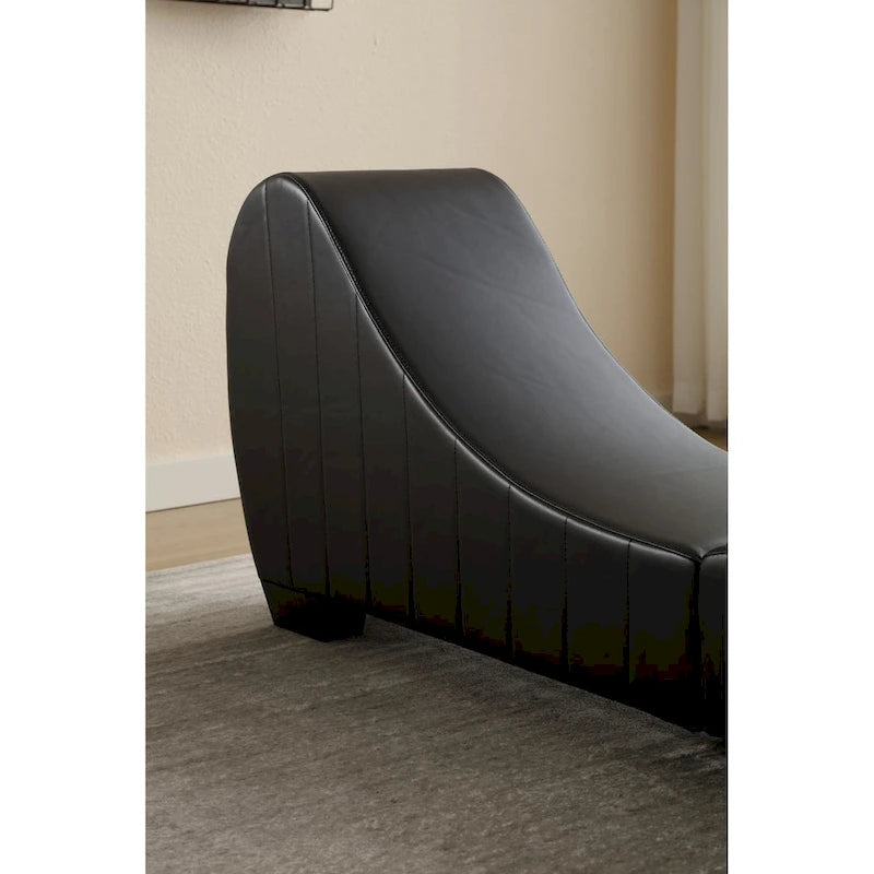 Factory Direct Yoga Chaise Lounge Collection for Stretching & Relaxation Modern Faux Leather Curved Sofa