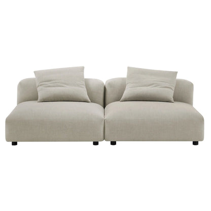 Solace 2-Piece Modular Upholstered Fabric Sofa