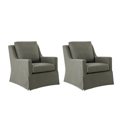 Stan Farmhouse Slipcover Rocking Swivel Chair Set of 2 by HULALA HOME