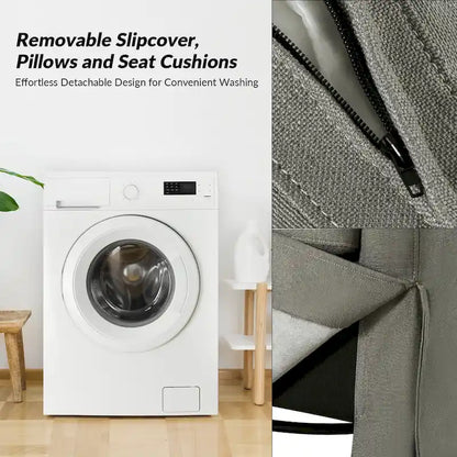 Stan Farmhouse Slipcover Rocking Swivel Chair Set of 2 by HULALA HOME