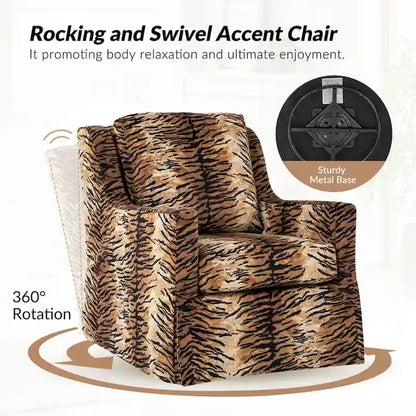 Stan Farmhouse Slipcover Rocking Swivel Chair Set of 2 by HULALA HOME