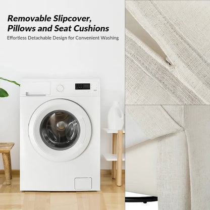 Stan Farmhouse Slipcover Rocking Swivel Chair Set of 2 by HULALA HOME