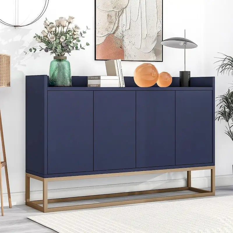 47.2 Credenza Moderna a 4 Ante con Base in Metallo