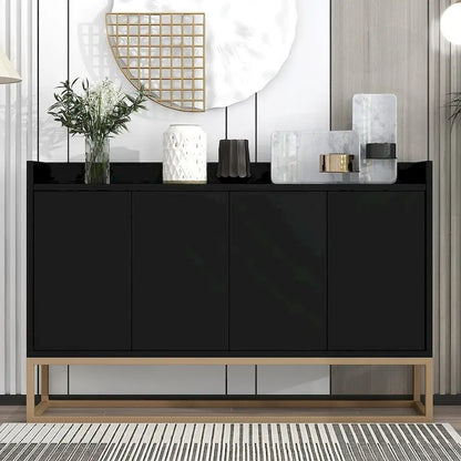 47.2 Credenza Moderna a 4 Ante con Base in Metallo