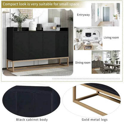 47.2 Credenza Moderna a 4 Ante con Base in Metallo