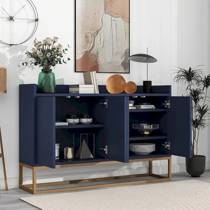 47.2 Credenza Moderna a 4 Ante con Base in Metallo