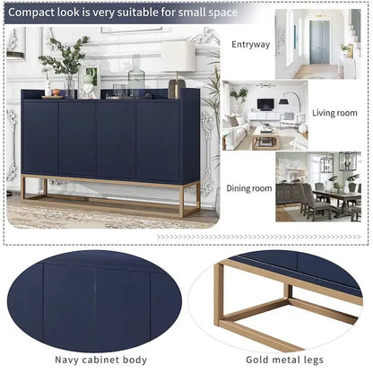 47.2 Credenza Moderna a 4 Ante con Base in Metallo