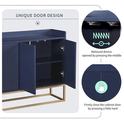 47.2 Credenza Moderna a 4 Ante con Base in Metallo