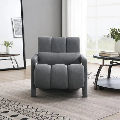 Modern Linen Upholstered Accent Chair with 1 Pillow, Set of 1