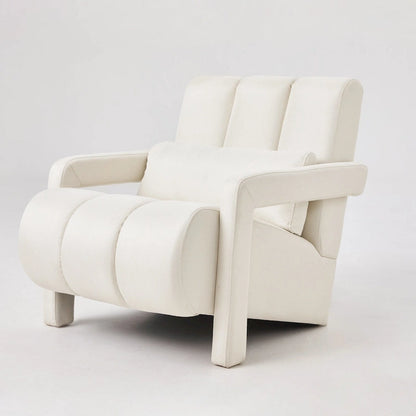 Modern Linen Upholstered Accent Chair with 1 Pillow, Set of 1