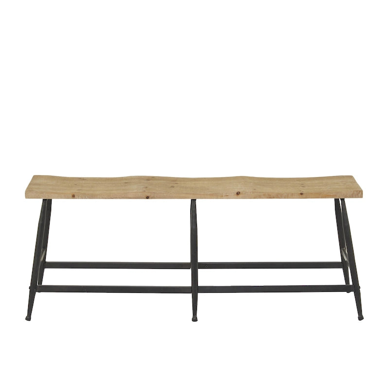 Metal Slim Home Bench - Brown - Roche River Decor