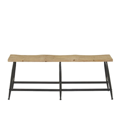 Metal Slim Home Bench - Brown - Roche River Decor