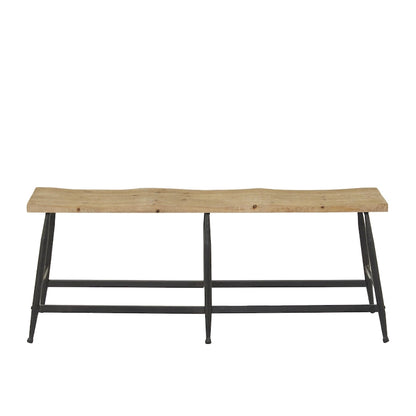 Metal Slim Home Bench - Brown - Roche River Decor