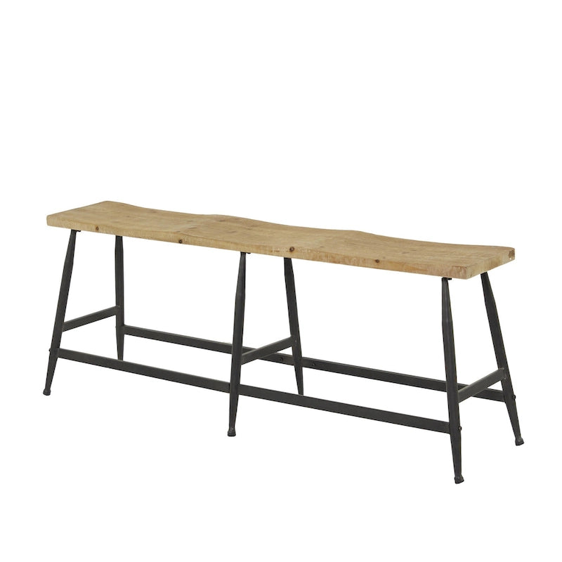 Metal Slim Home Bench - Brown - Roche River Decor