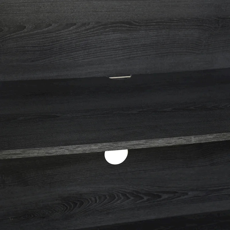 Rattan Doors and Metal Handles Sideboard with Large Storage Space