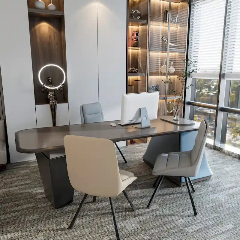 Set of 2 Upholstered Swivel Dining Chairs PU Leather with Metal Legs - 18.5x18.5x37 inch