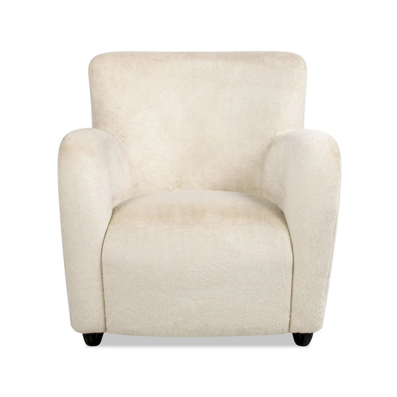 Wolffe 32  Transitional Faux Fur Upholstered Curved Arm Accent Chair